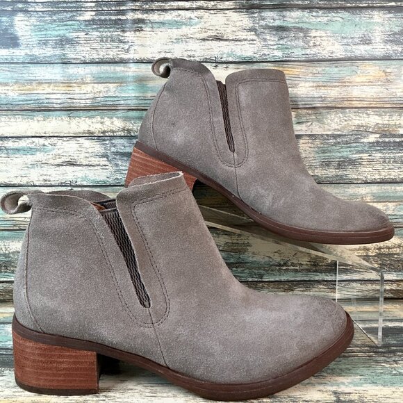 Korks Kork-Ease Womens 6.5 Chelsea Boot Gray Suede Fashion Bootie Slip On Casual - Picture 1 of 12